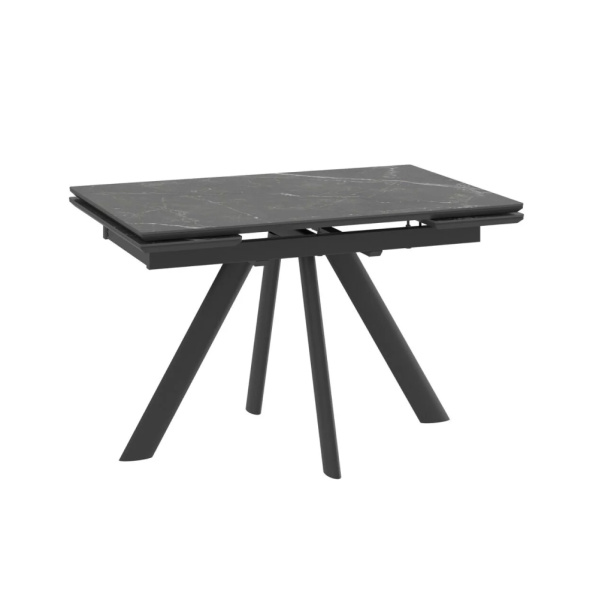 Стол JACK-120, раздвижной 120(30+30)х80, STONE BLACK ST CER/ЧЕРНЫЙ